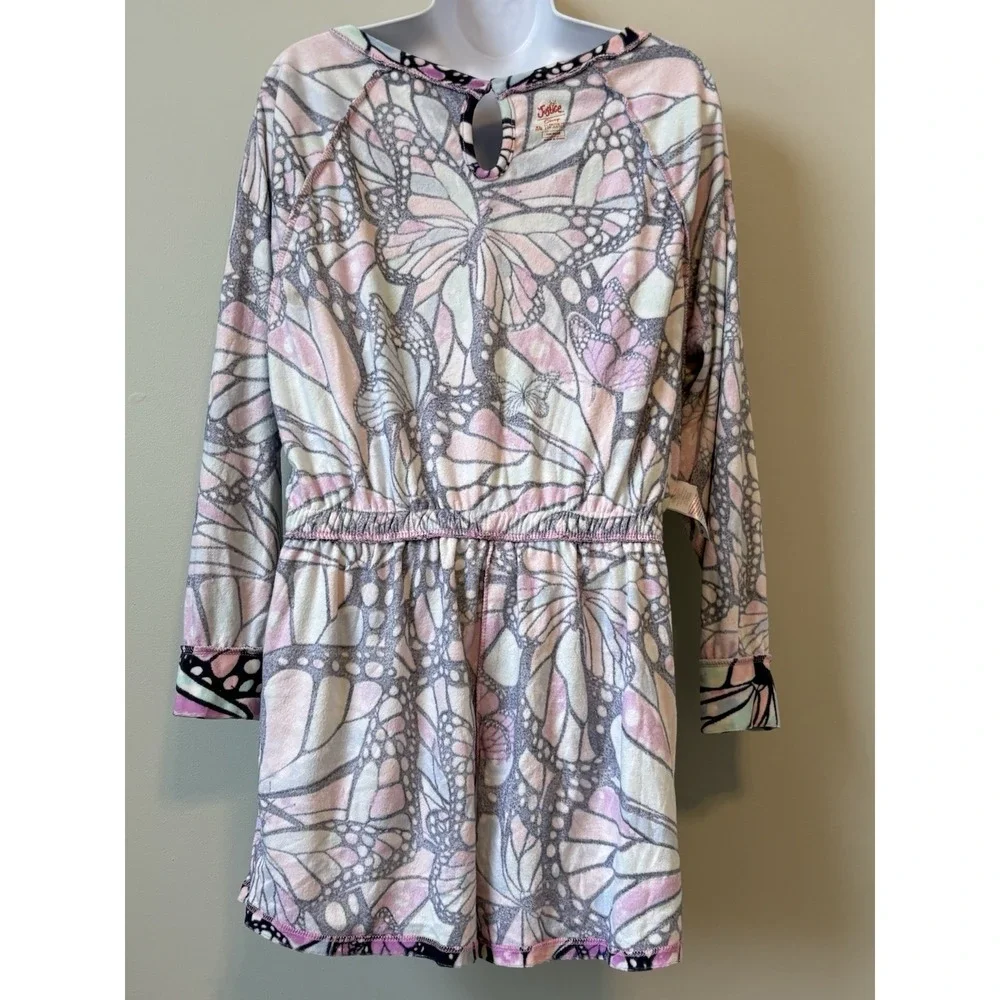 Justice Girls XL Romper Butterfly Print Long Sleeve Slate Multi Flame Resistant